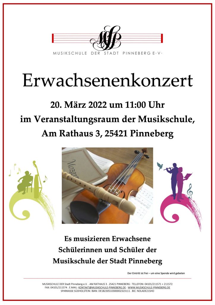 Flyer Erwachsenenkonzert Pinneberg 2022